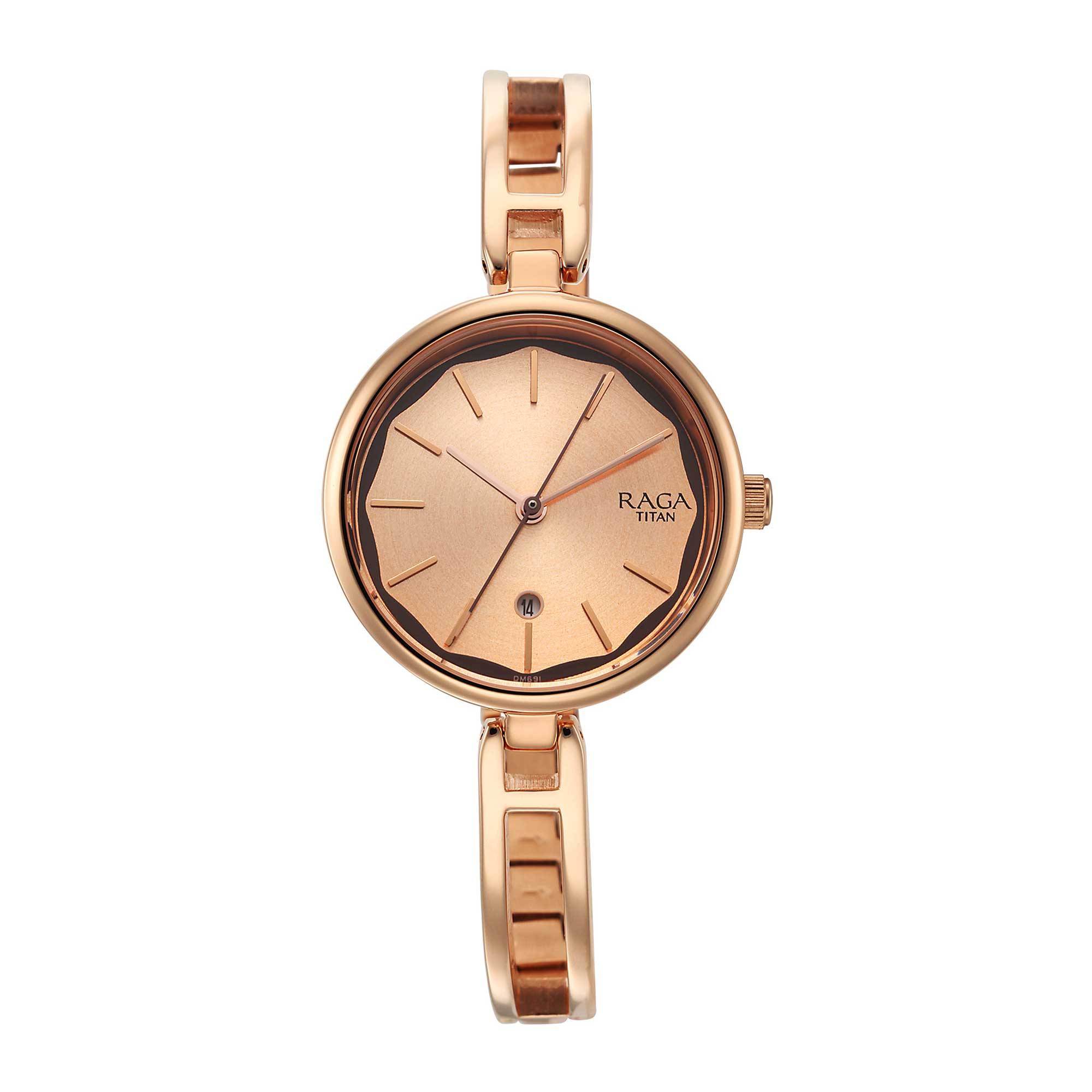 Titan Raga Viva Rose Gold Dial Analogue with Date Metal Strap
