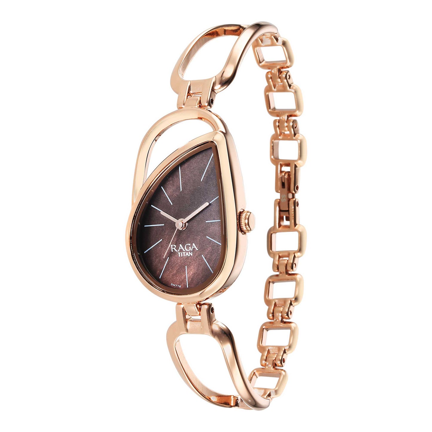 Brown dial rose gold women's watch