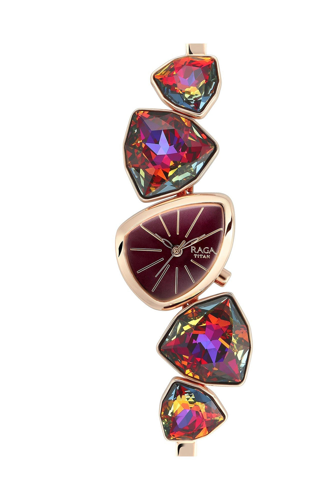 Titan Raga I Am Maroon Dial Women Watch With Metal Strap – Titan