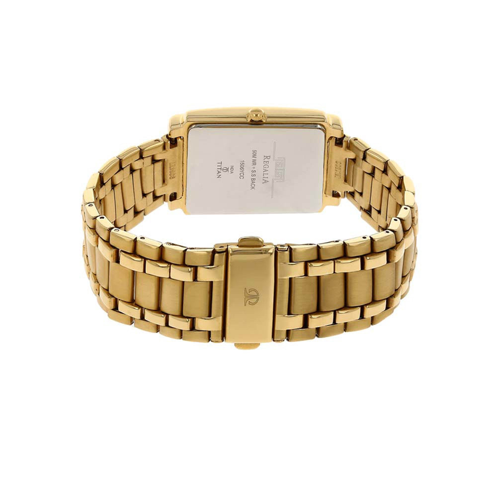 men's gold square watch
