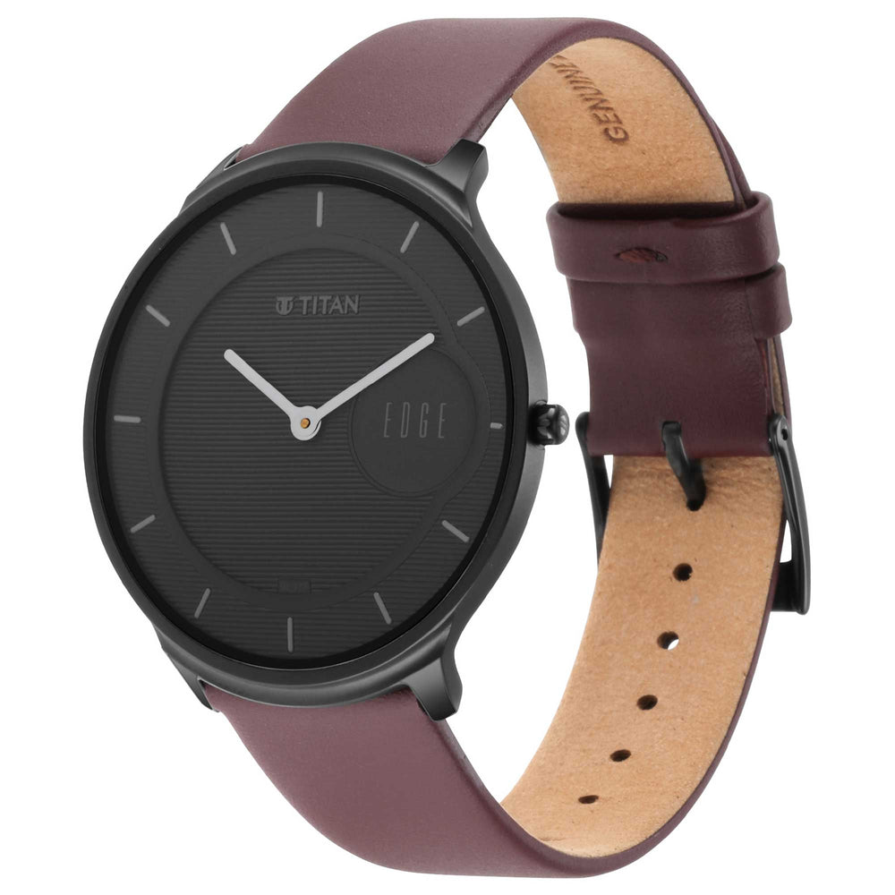 men's watch brown leather strap
