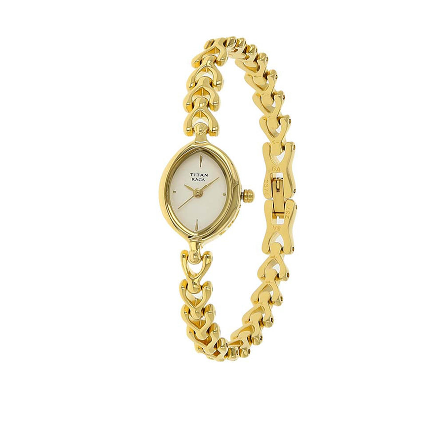 white dial women's gold watches
