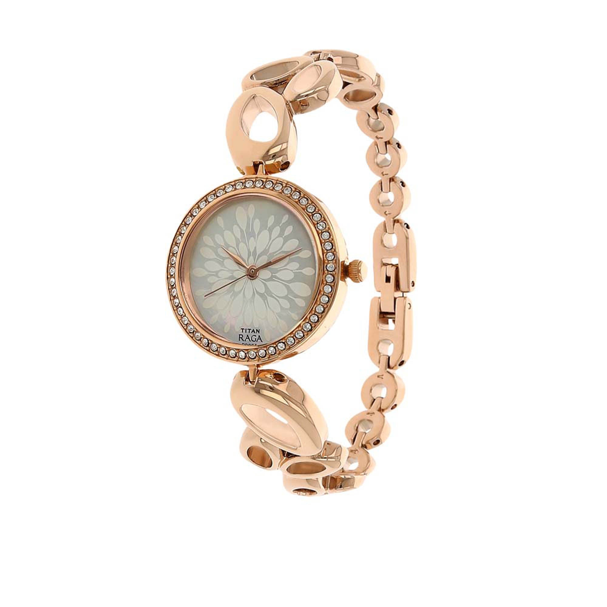 Titan Raga Garden of Eden White Dial Analog Metal Strap watch for Women