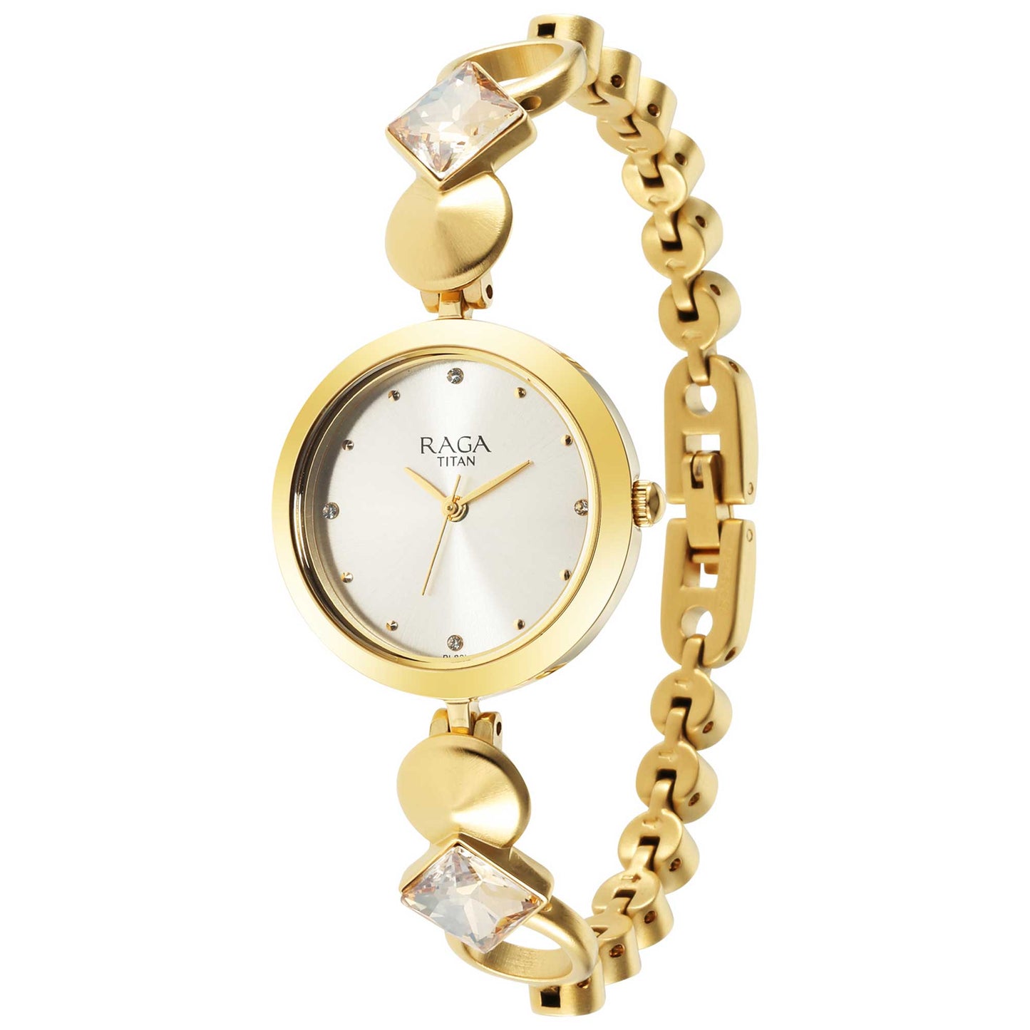 Titan Love All Champagne Dial Analog Metal Strap Watch for Women