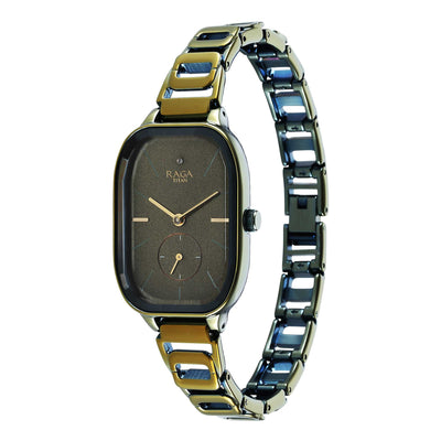 Titan Raga Chic Quartz Analog Green Dial Green Metal Strap Watch for Women