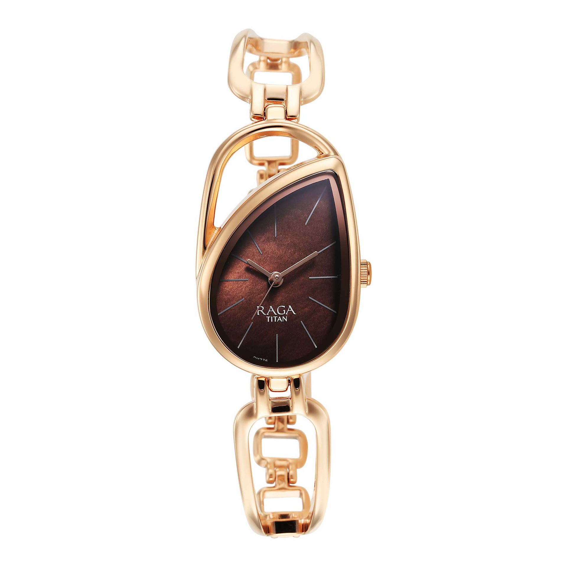 Titan Raga Chic Quartz Analogue Brown Dial Rose Gold Metal Strap
