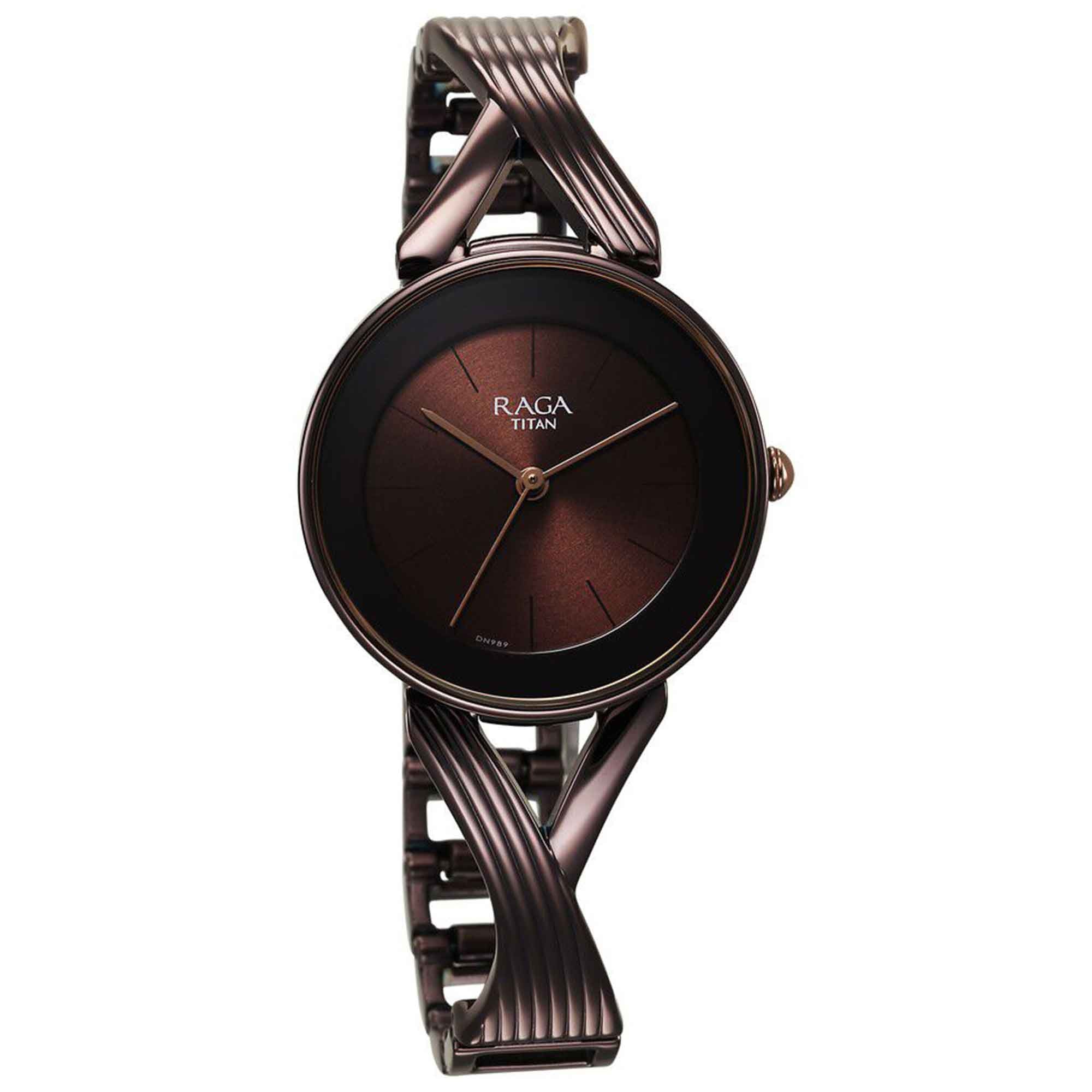 Titan Raga Chic Quartz Analogue Brown Dial Metal Strap Watch for