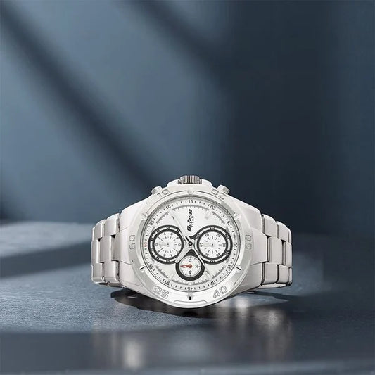 Titan Chronograph White Dial Stainless Steel Strap watch for Men