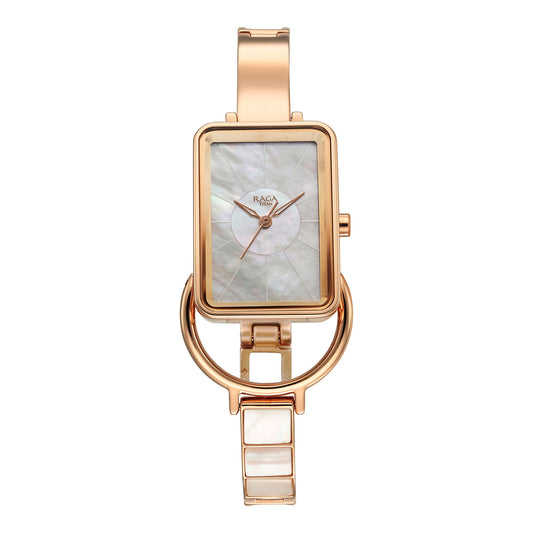 Titan Raga Power Pearls Quartz Analogue Mother Of Pearl Dial Metal Strap Watch for Women