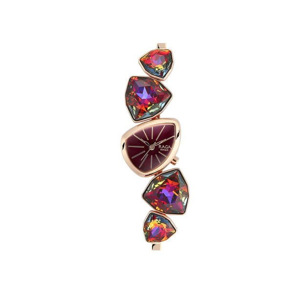 Titan Raga I Am Maroon Dial Women Watch With Metal Strap